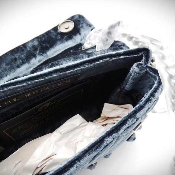 KURT GEIGER LONDON Mini Brixton Velvet Shoulder Bag - Picture 10 of 11
